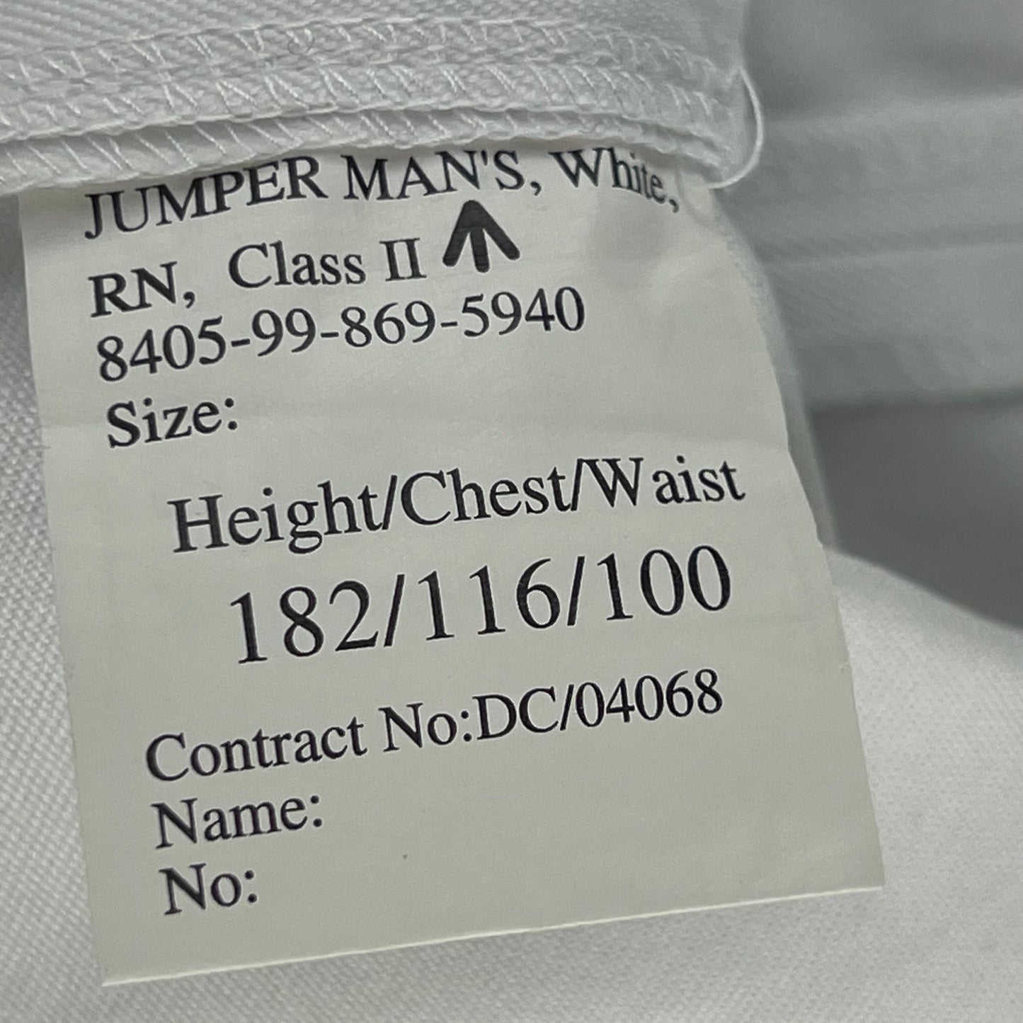 British Royal Navy Class II White Jumper Sailor's Top - X Large 182/116