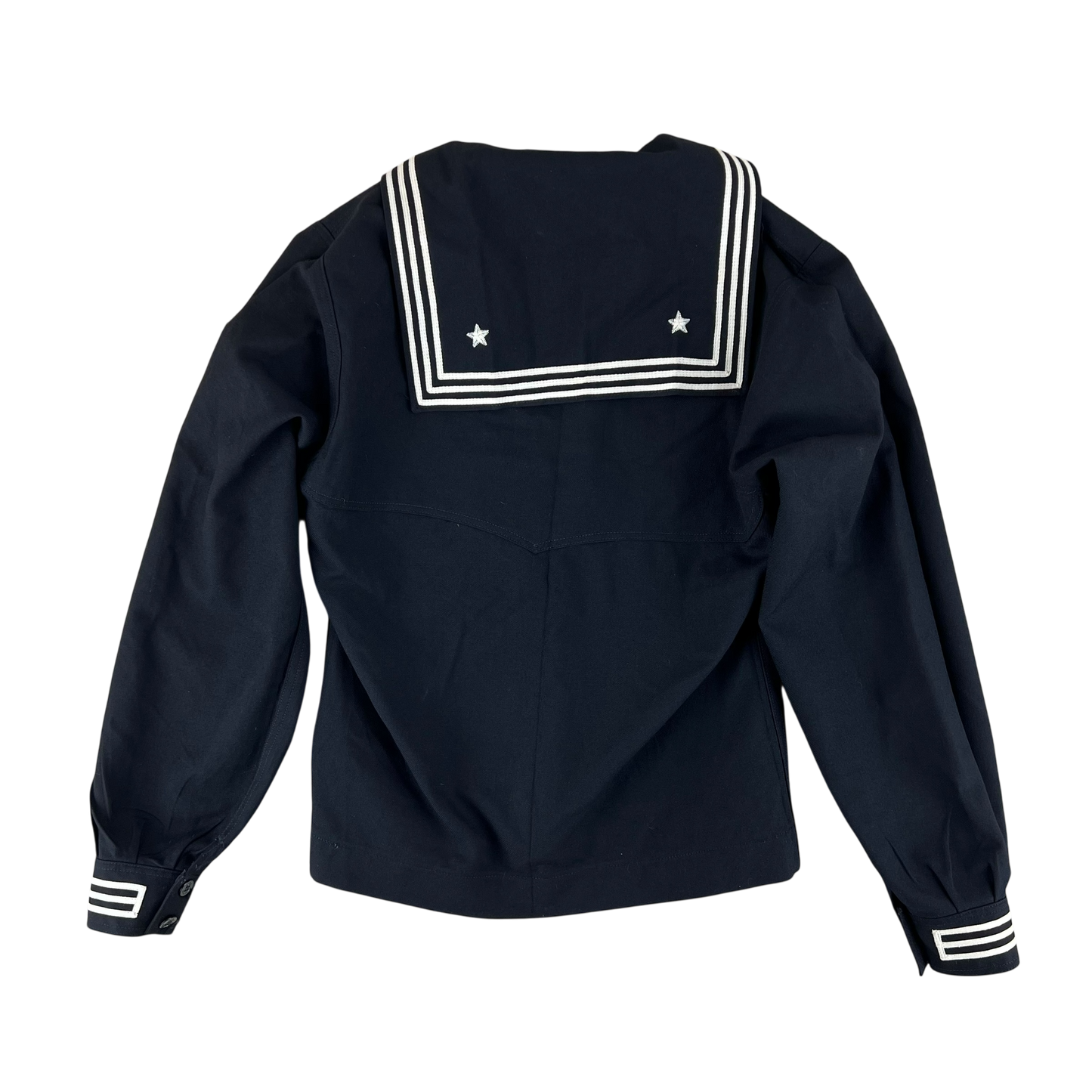 US Navy 80s Sailor's Black Blue Crackerjack Jumper Top - Medium 38R