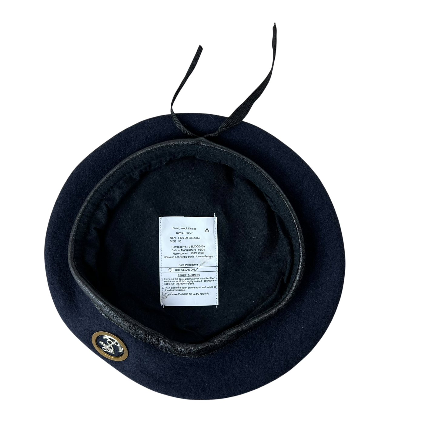 British Royal Navy Beret w/ Badge - Ratings Badge - Small 56cm
