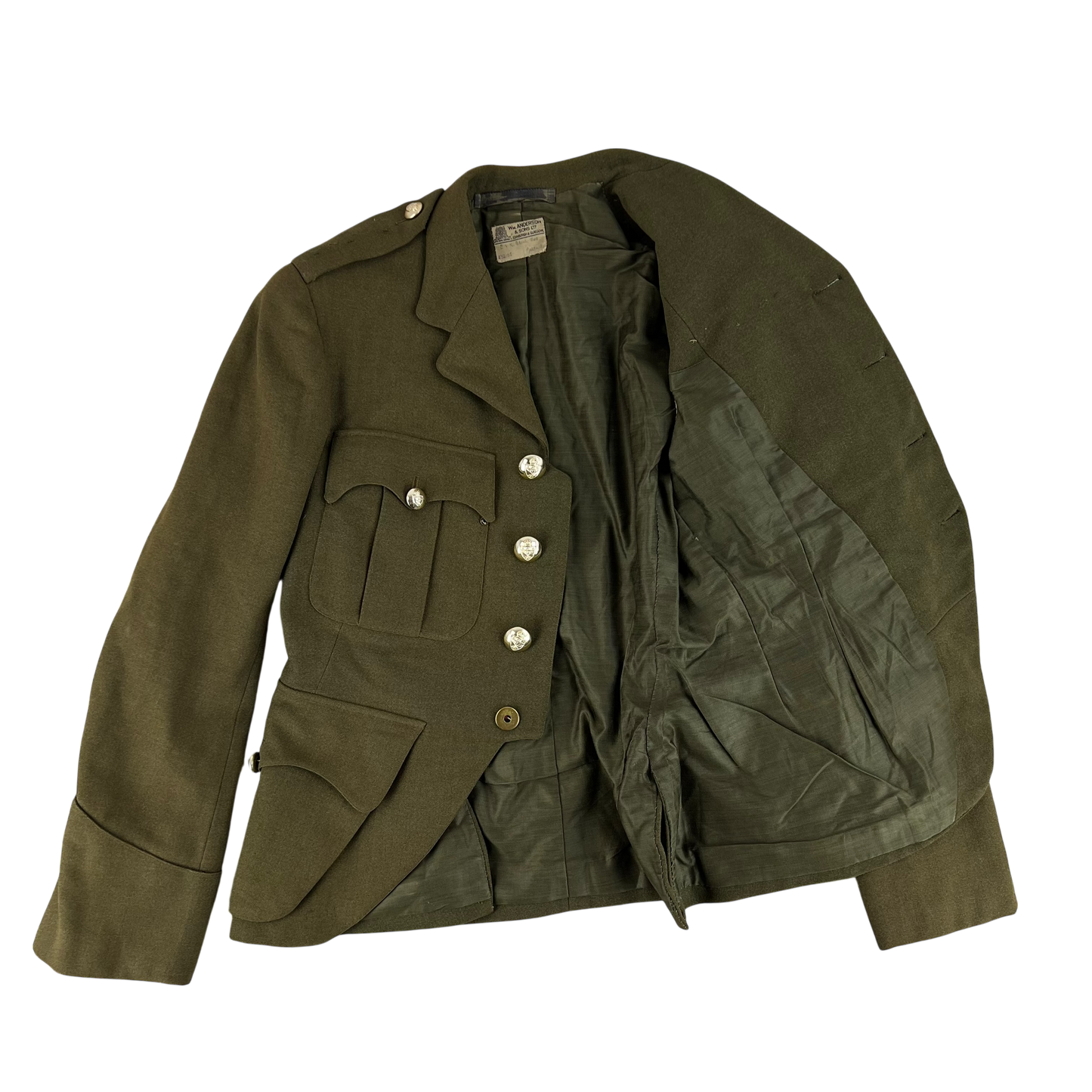 British Army No. 2 Dress Jacket Khaki WW2 Scottish Pattern - St Andrews Uni OTC - Medium