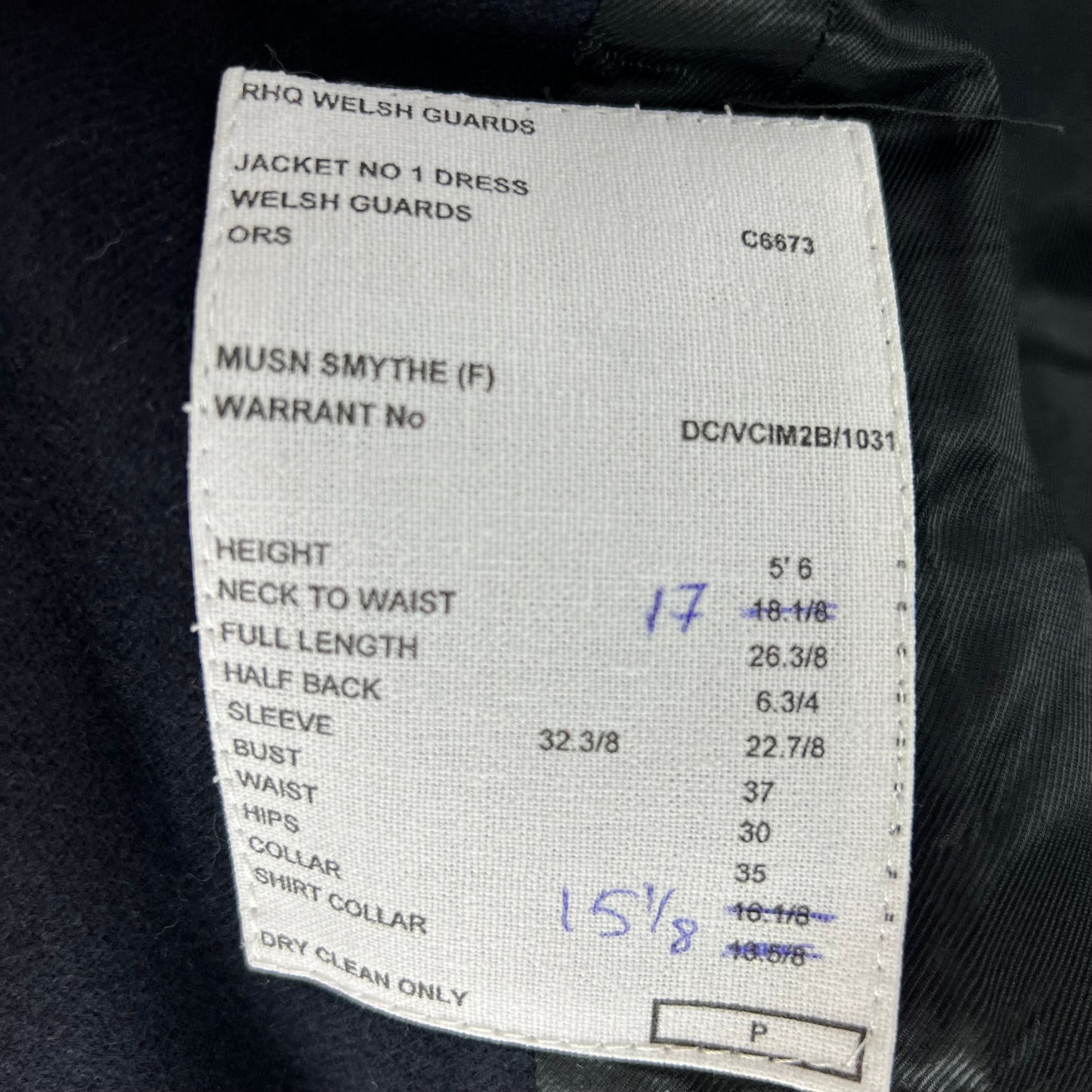 British Army No. 1 Dress Jacket w/ Belt - Welsh Guards - Medium