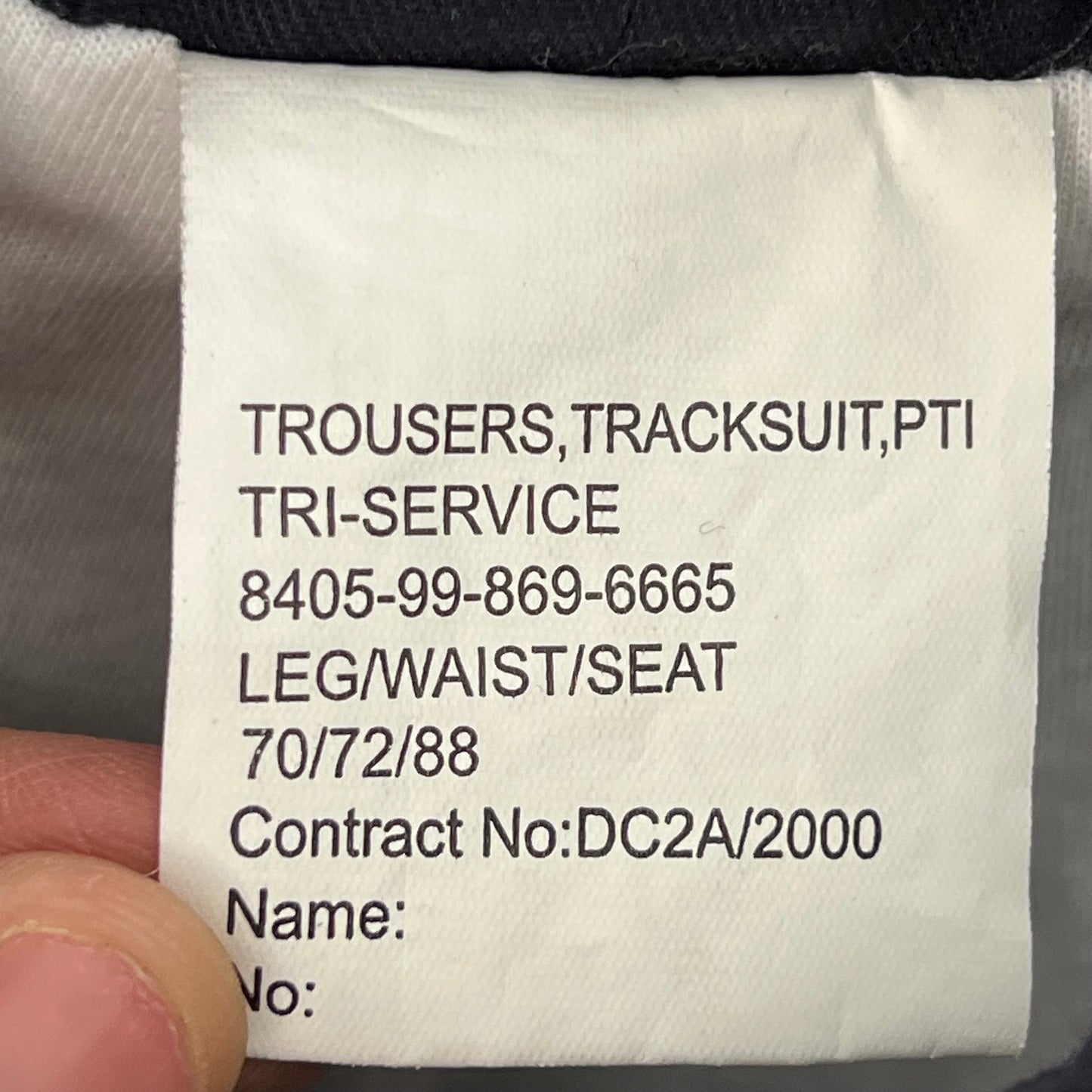 British Army / Tri-Services Navy Blue PTI Tracksuit Trousers - W28 L27