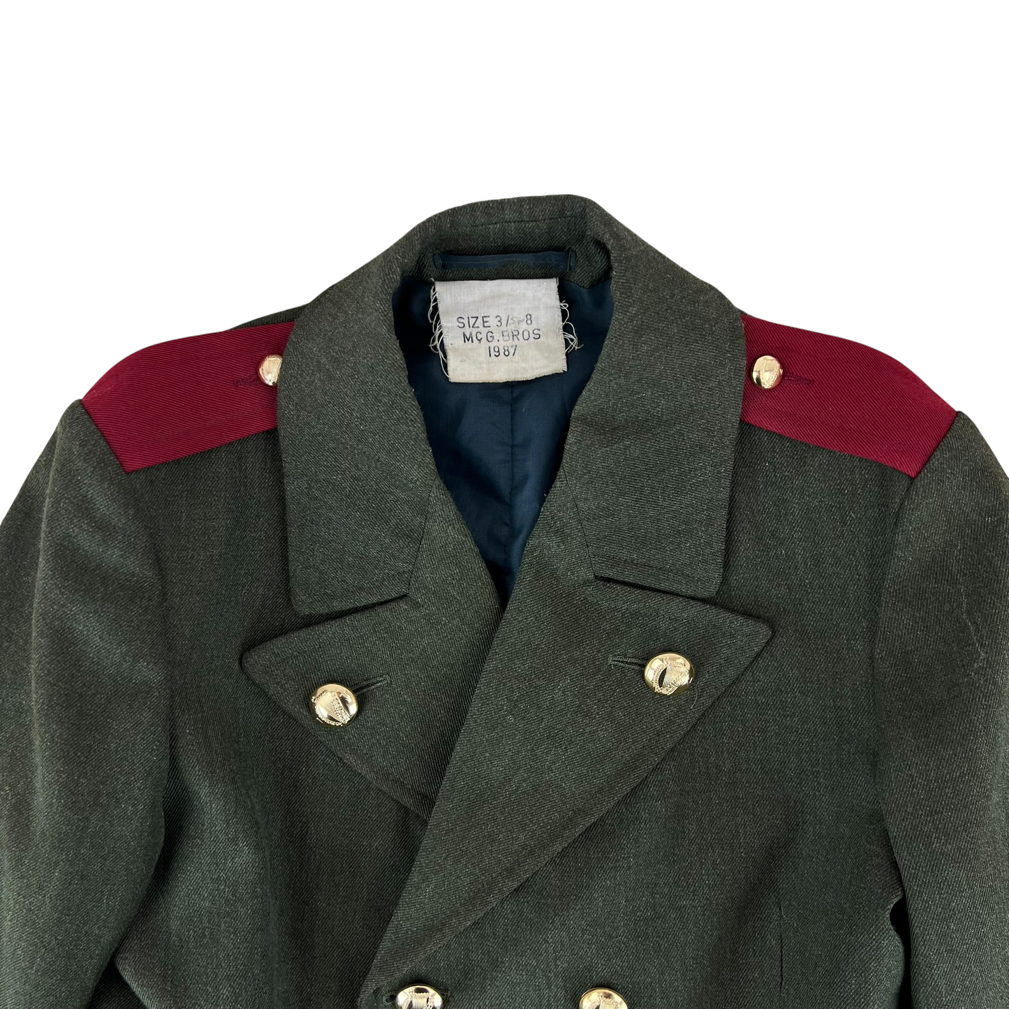 Irish Army 1980's Moss Green Greatcoat - Medium