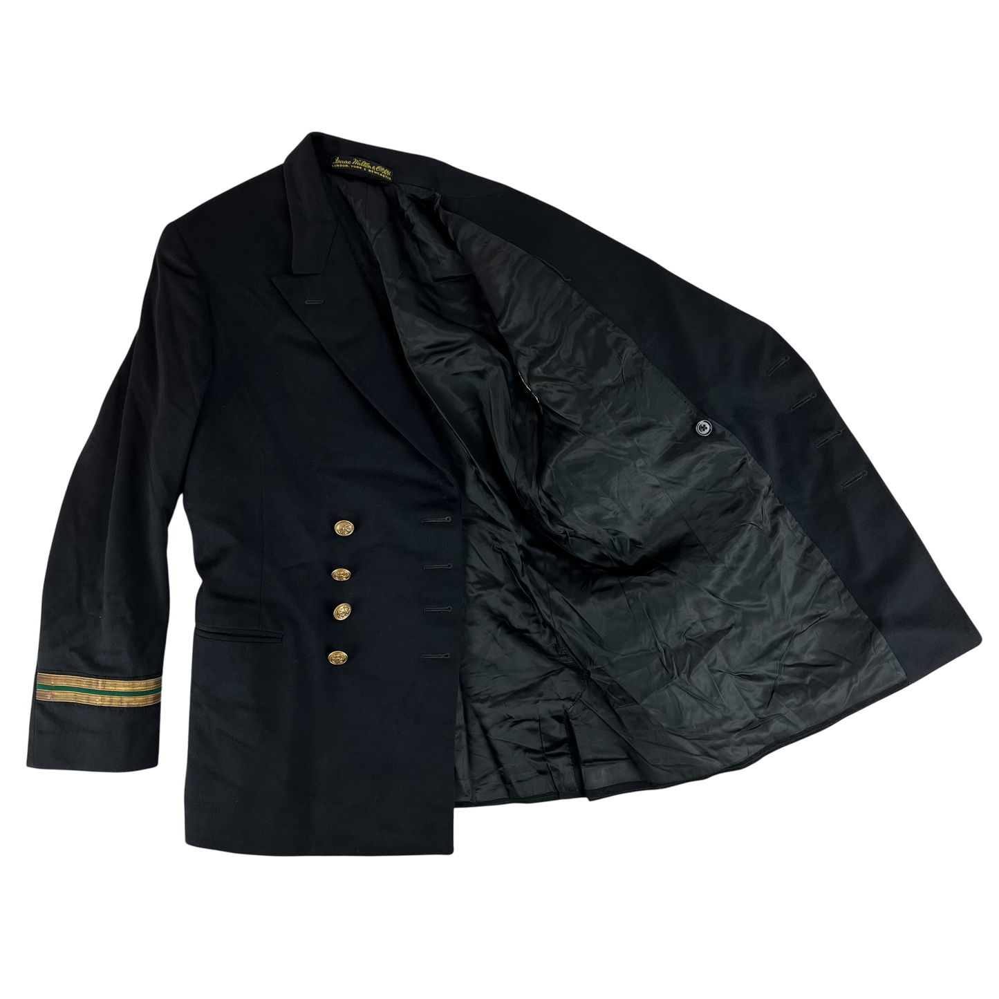 British Merchant Navy 60s Black Dress Blazer Jacket - Large