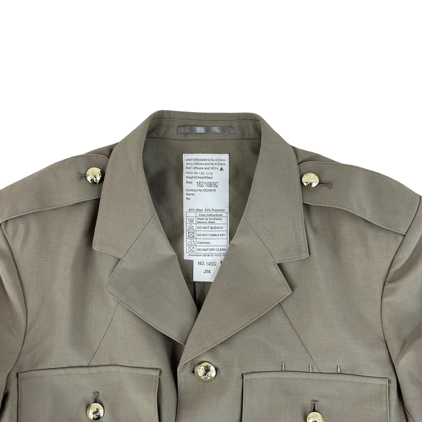 British RAF No. 6 Tropical Dress Jacket w/ Belt - Large 182/108