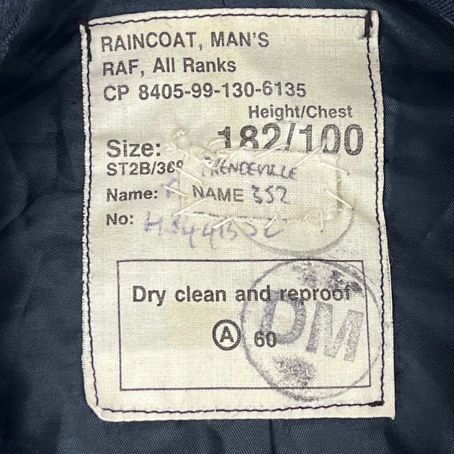 British Royal Air Force Raincoat Trench Coat - Medium 182/100