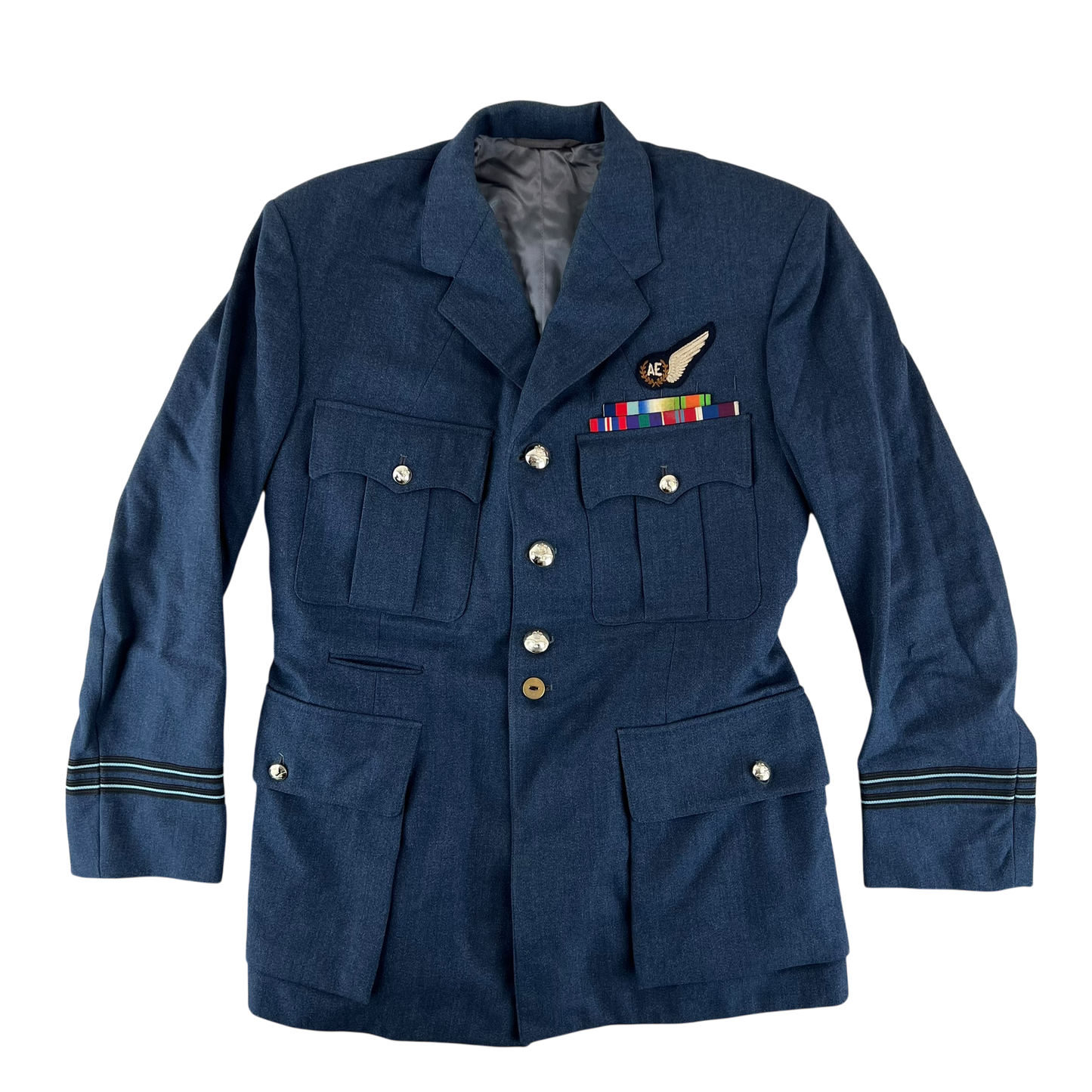 British Royal Air Force 60s No. 1 Dress Uniform Set Jacket Trousers Belt - Medium