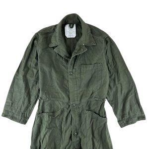 US Army Olive Green Sateen Coveralls - Medium