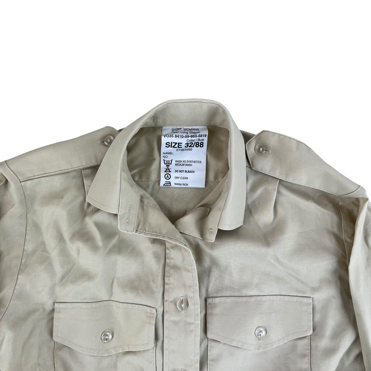 British Army Womens Fawn Shirt Long Sleeve - Small C32