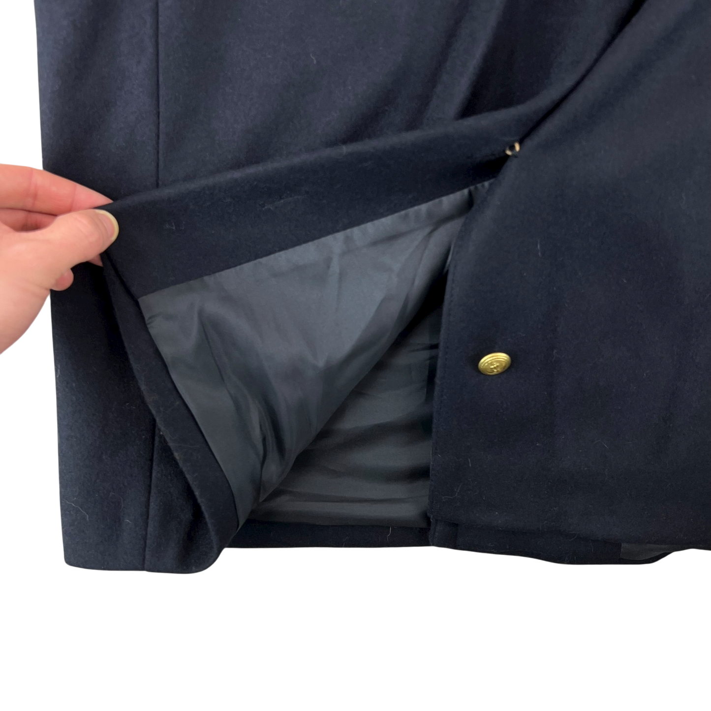 Finnish Navy Wool Blend Greatcoat - Medium