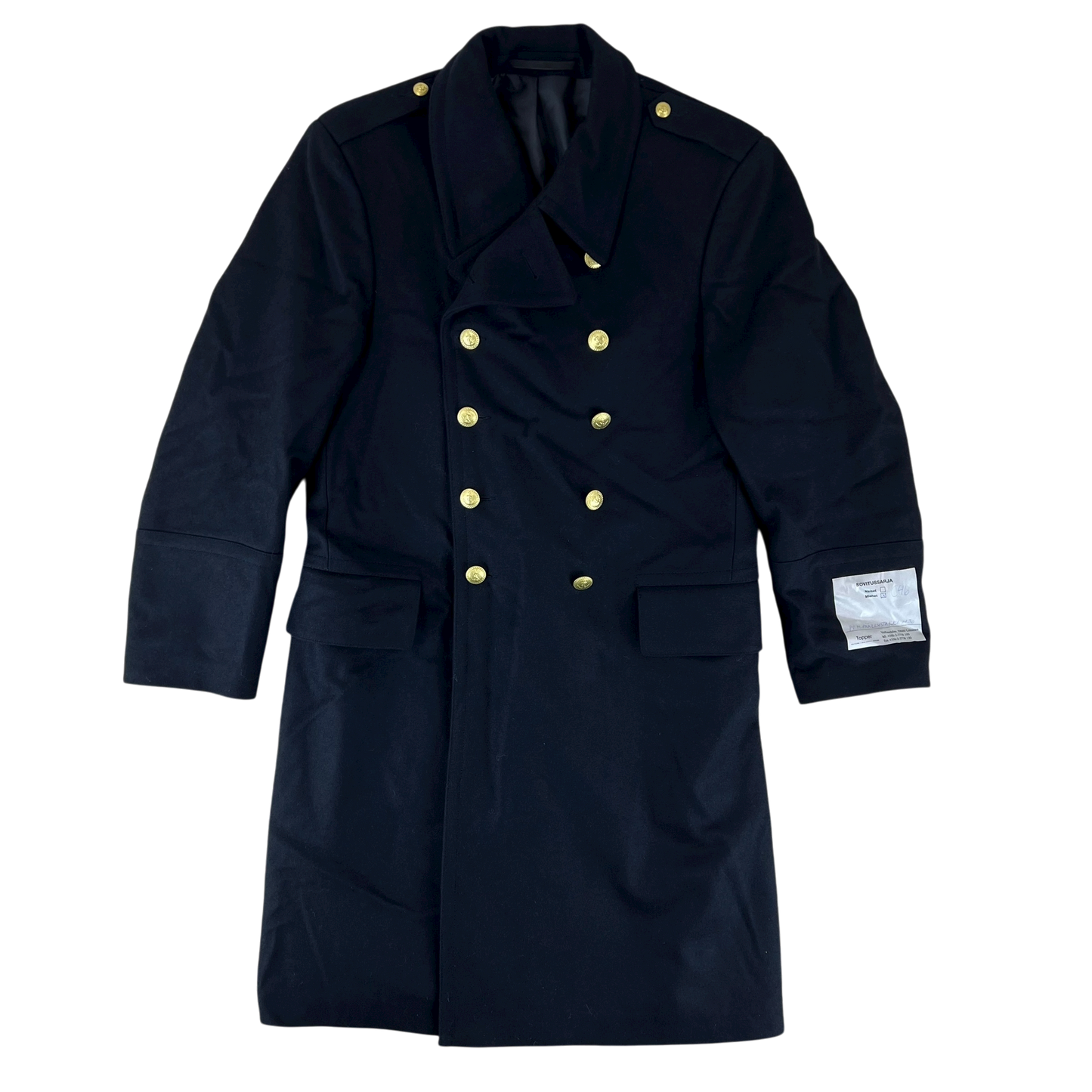 Finnish Navy Wool Blend Greatcoat - Medium