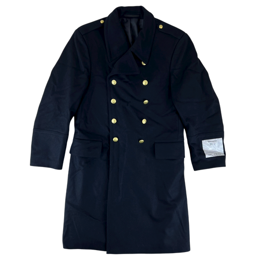 Finnish Navy Wool Blend Greatcoat - Medium
