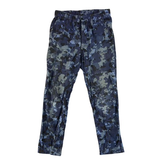 Romanian Navy M2017 Blue Camouflage Ripstop Trousers - W32 L29.5