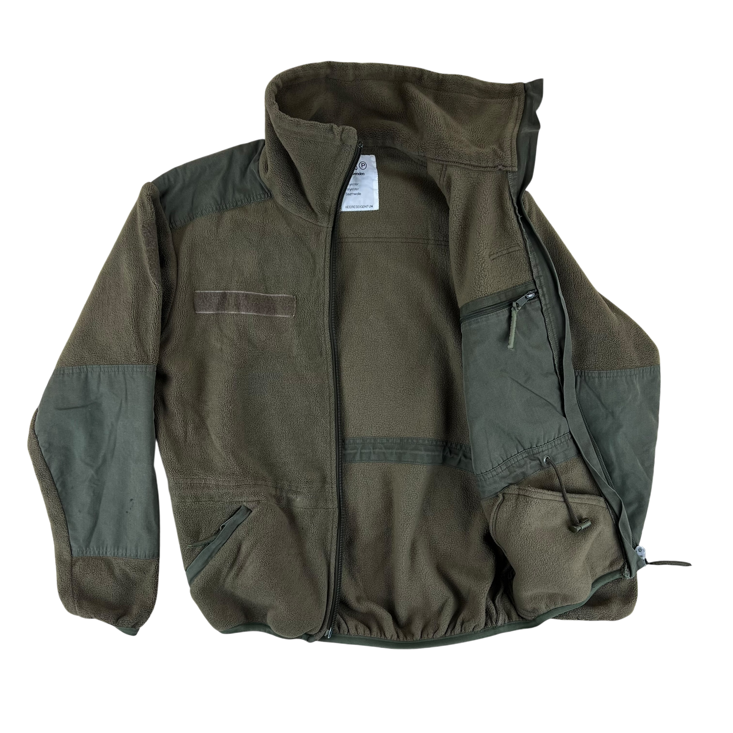 Austrian Army Olive Fleece Cardigan - Medium