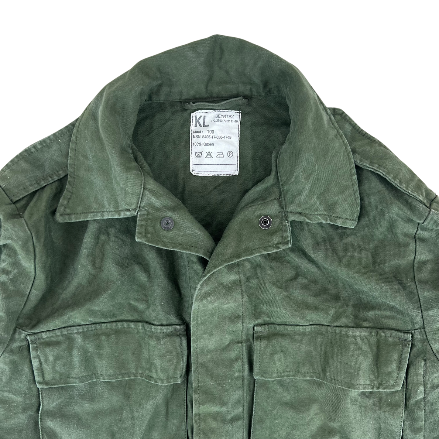 Dutch Army Field Shirt Jacket Green Long Sleeve - Medium