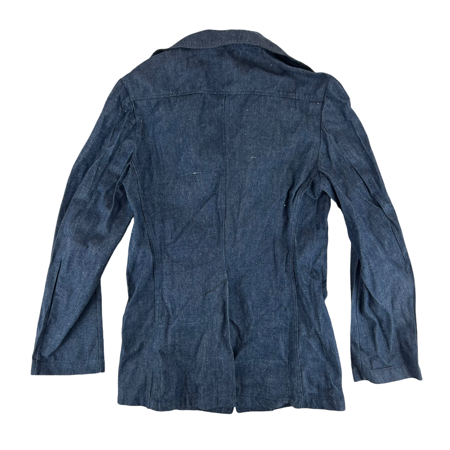 French Army Navy 70s Vintage Denim Chore Jacket - Small