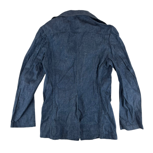 French Army Navy 70s Vintage Denim Chore Jacket - Small