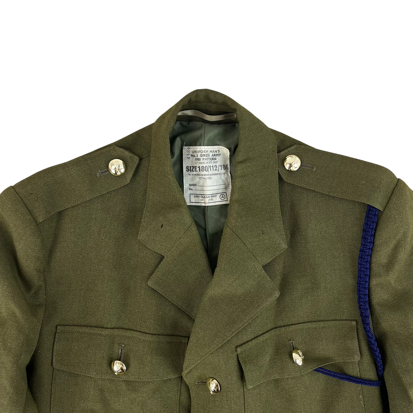 British Army 1980 Pattern No. 2 Olive Green Dress Jacket - Royal Signals - Large 180/112