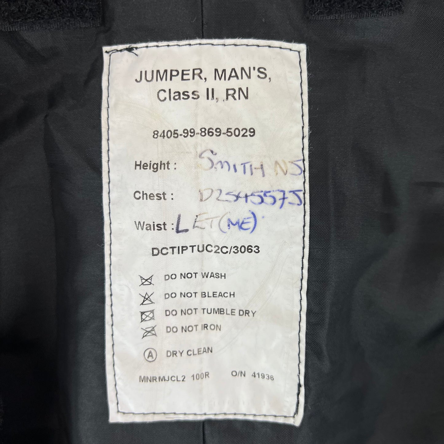 British Royal Navy Class II Jumper Sailor's Top - Medium 100R