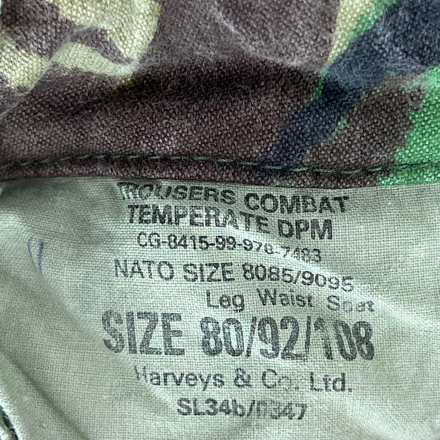 British Army P84 DPM Camouflage Combat Trousers - W34 L30