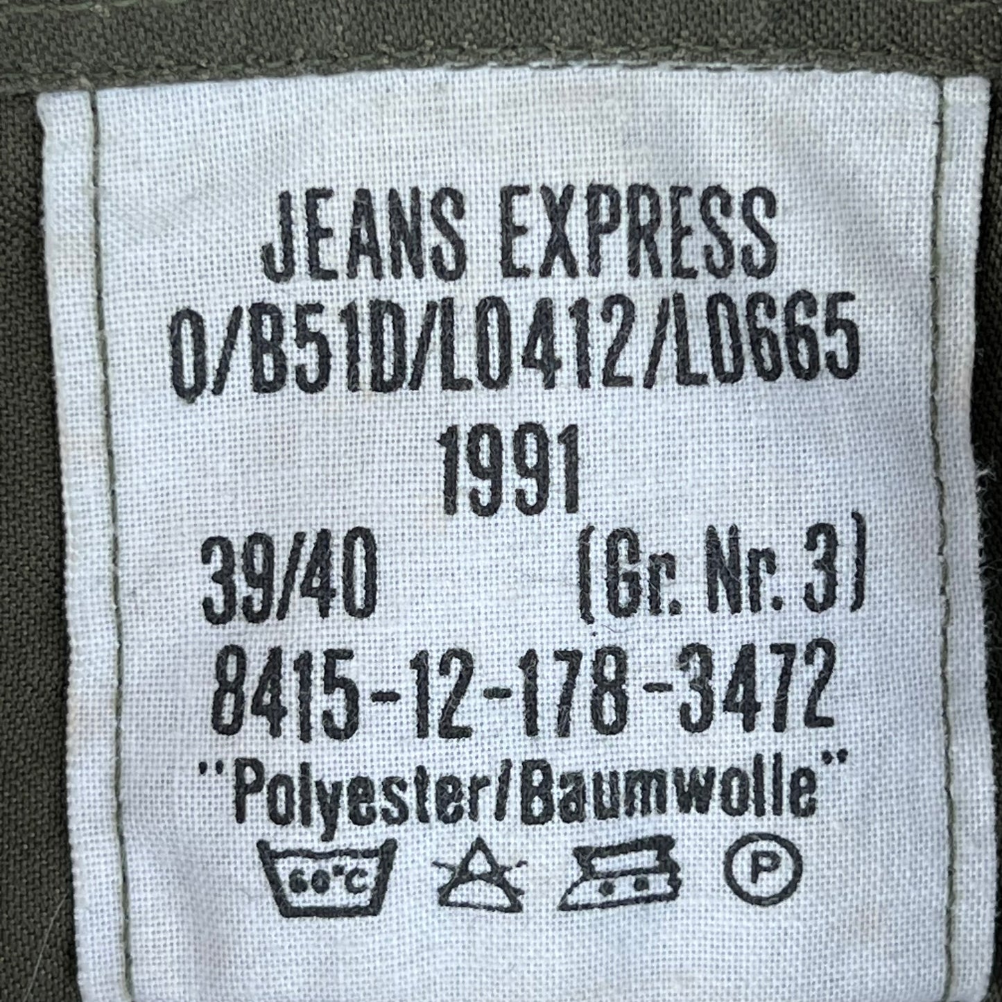 German Army Olive Green Long Sleeve Field Shirt - Medium GrNr 3