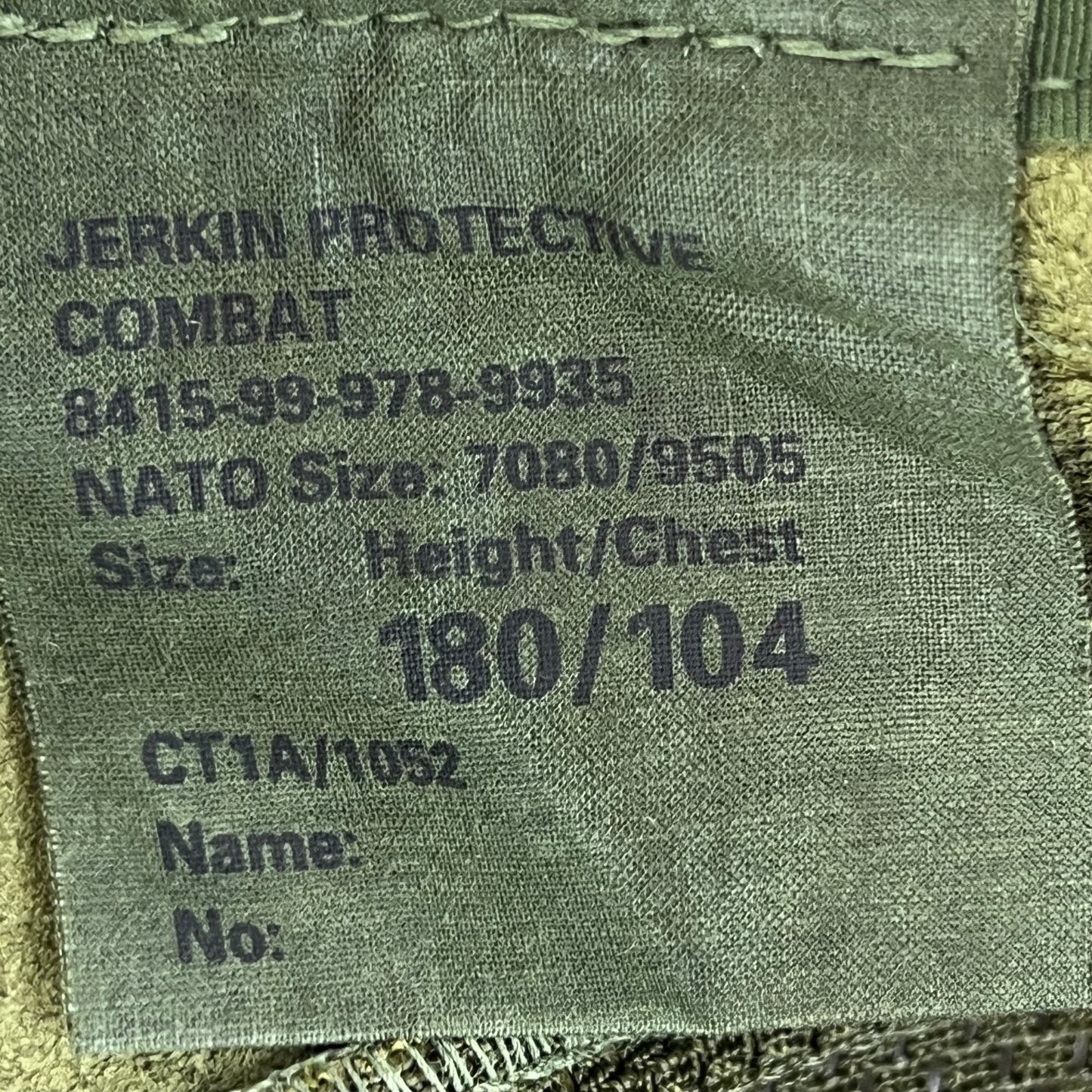 British Army Protective Leather Jerkin Vest - Large 180/104