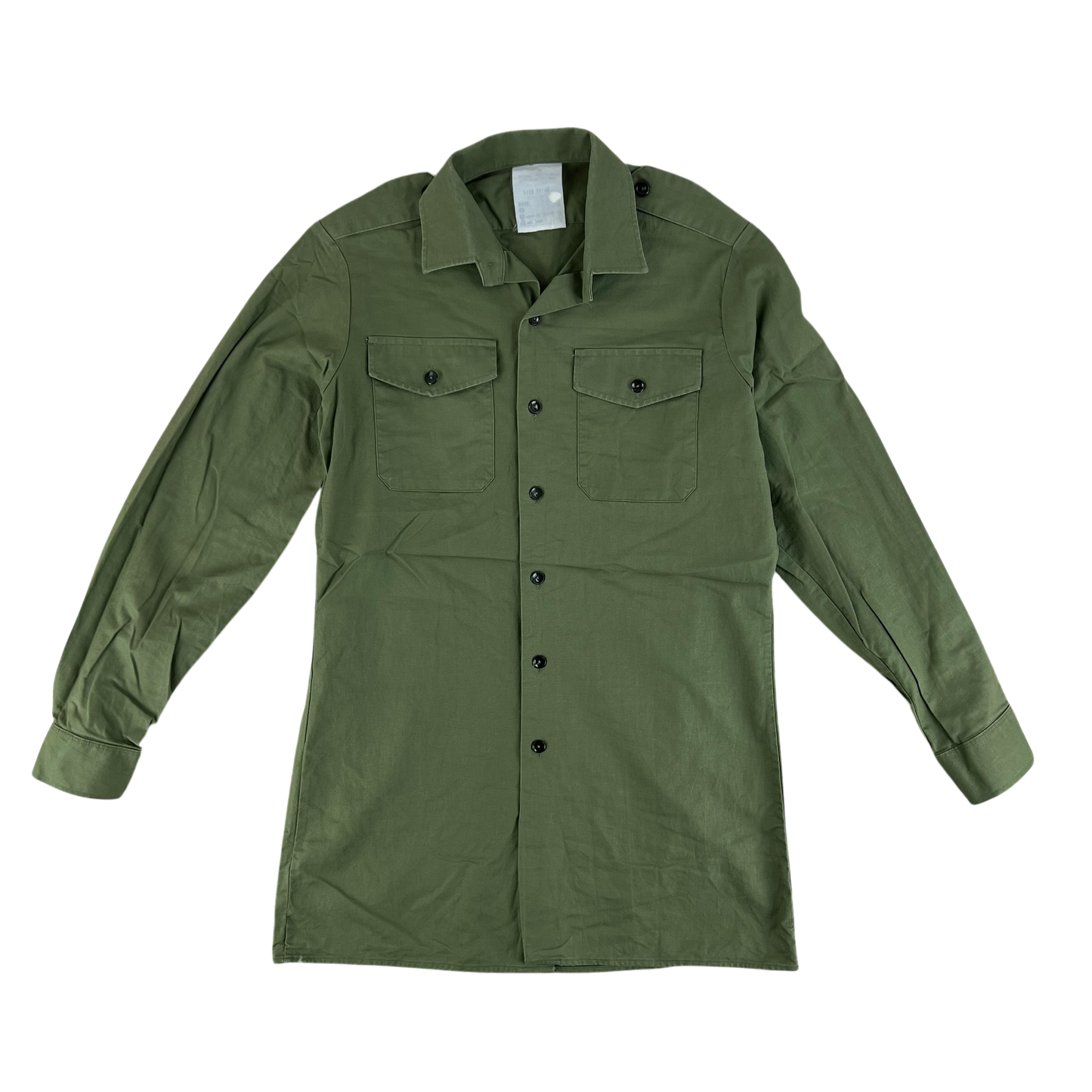British Army Mens Olive Green Cotton Shirt Long Sleeve - Medium C38/40