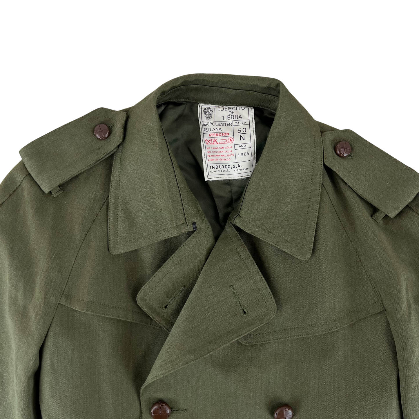 Spanish Army 80s Green Trenchcoat - Medium