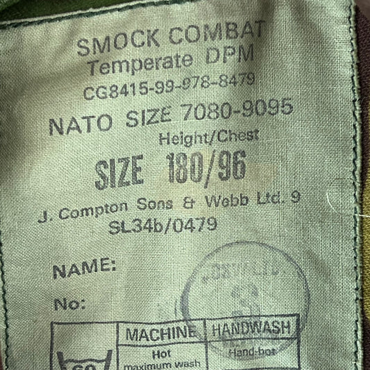 British Army 84 Pattern Woodland DPM Camo Combat Smock - Large 180/96