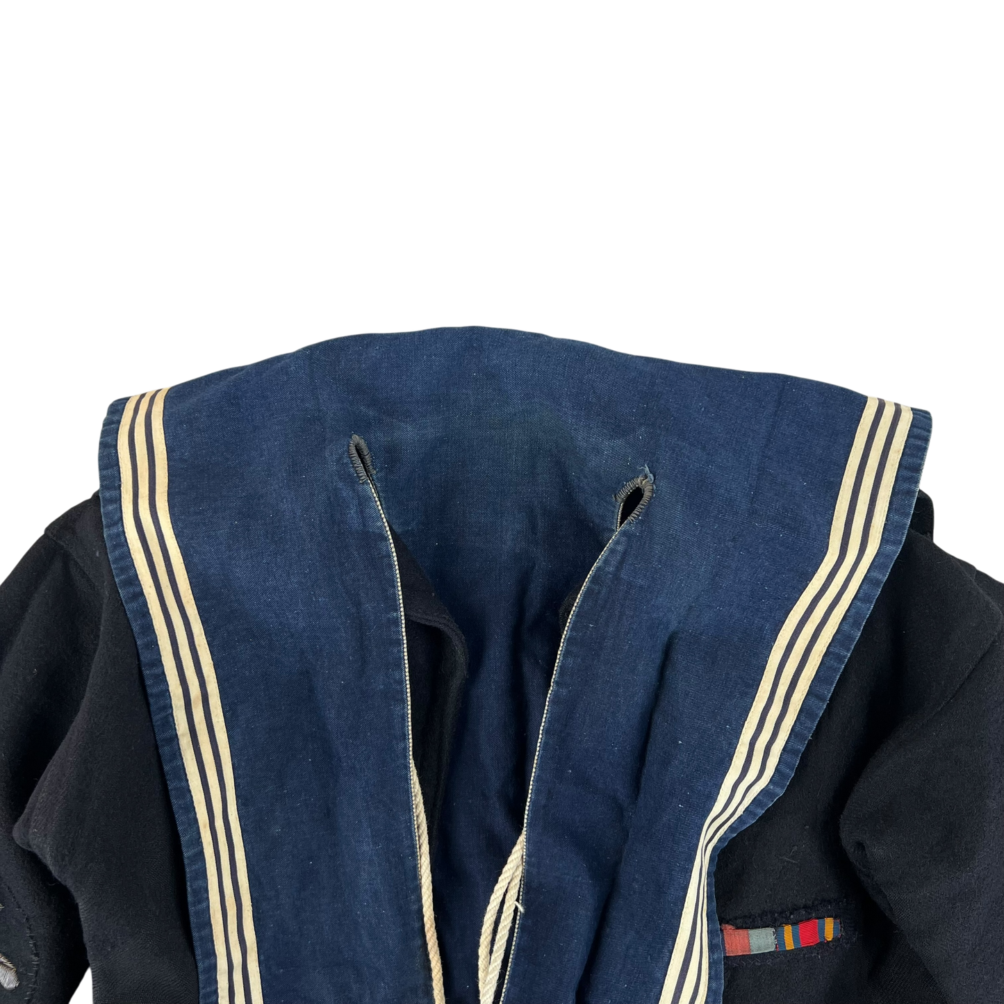 British Royal Navy 40s Class II Black Jumper Sailor's Top - Small