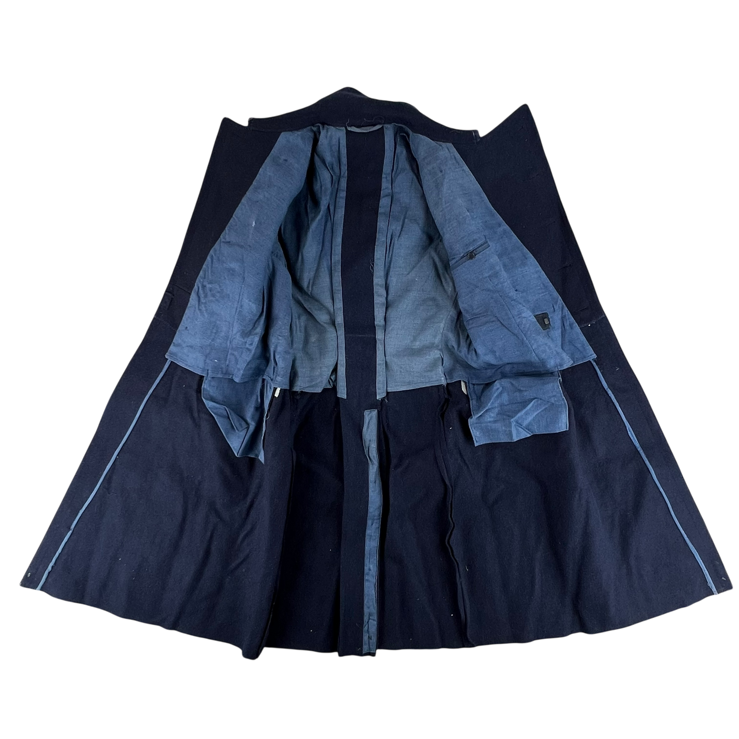 Romanian People's Navy 80s Blue Wool Greatcoat - Medium