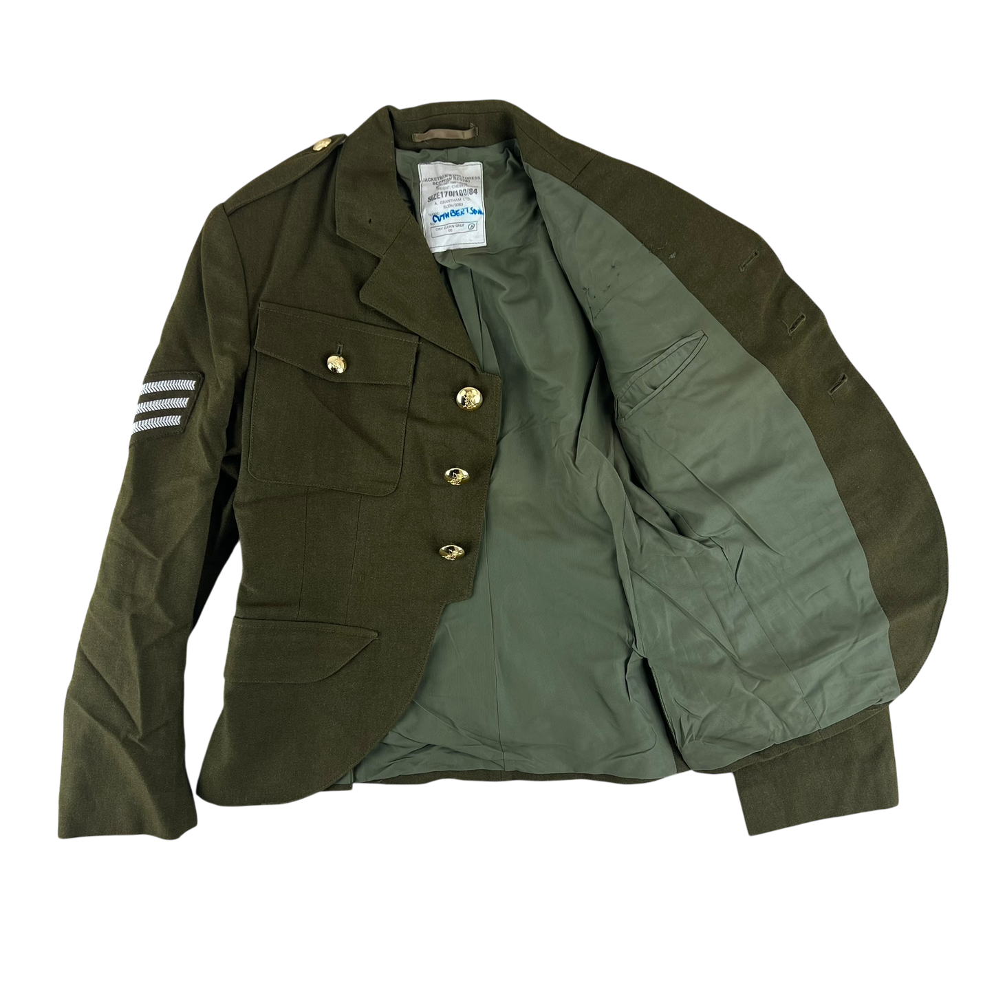 British Army 1980 Scottish Pattern No. 2 Olive Green Dress Jacket - Royal Regiment of Scotland - Medium 170/100