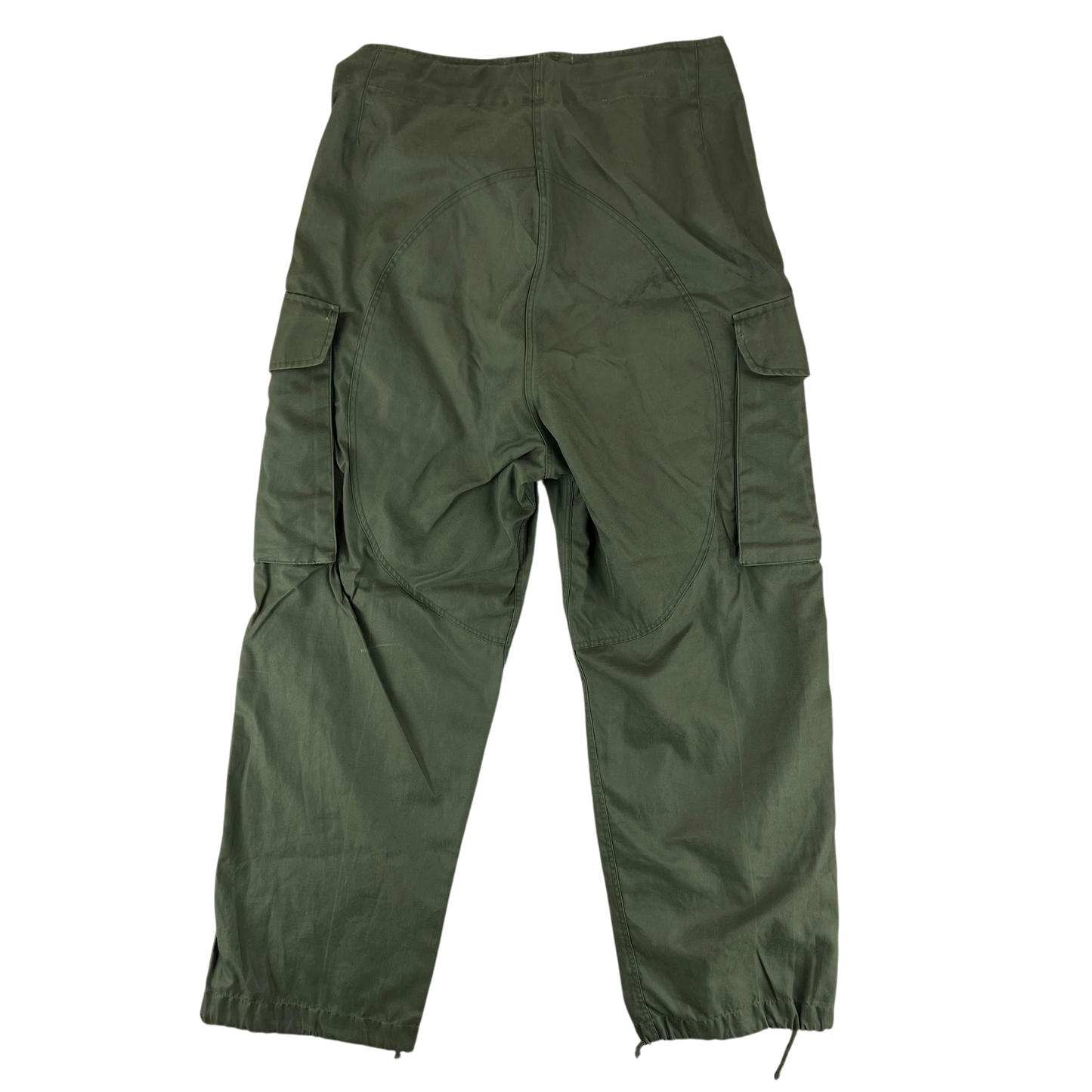 Canadian Army 70's Green Windproof Cotton & Nylon Trousers - W35 L29.5