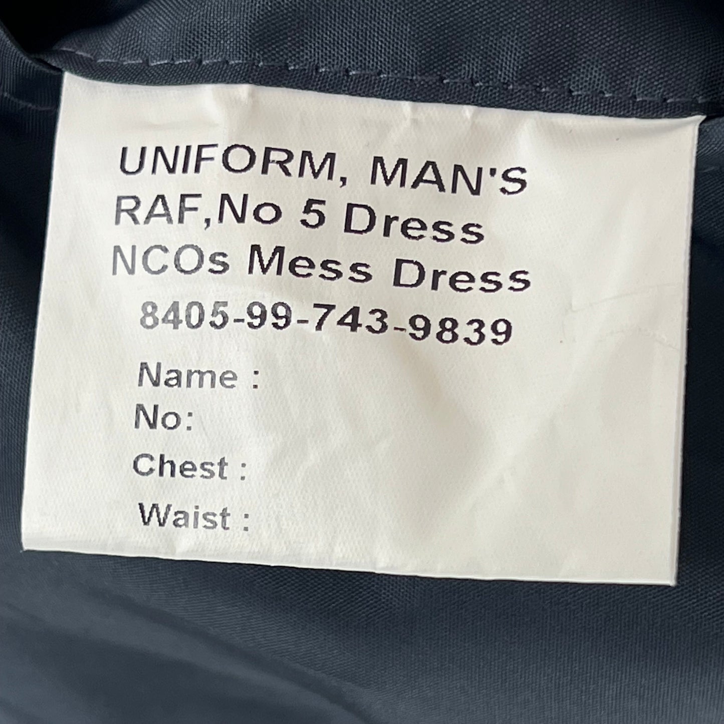 British RAF No. 5 NCO Mess Dress Jacket - Medium