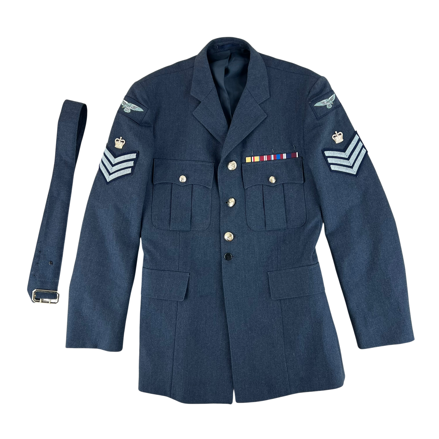 British Royal Air Force No. 1 Dress Jacket w/ Belt - Large 108L