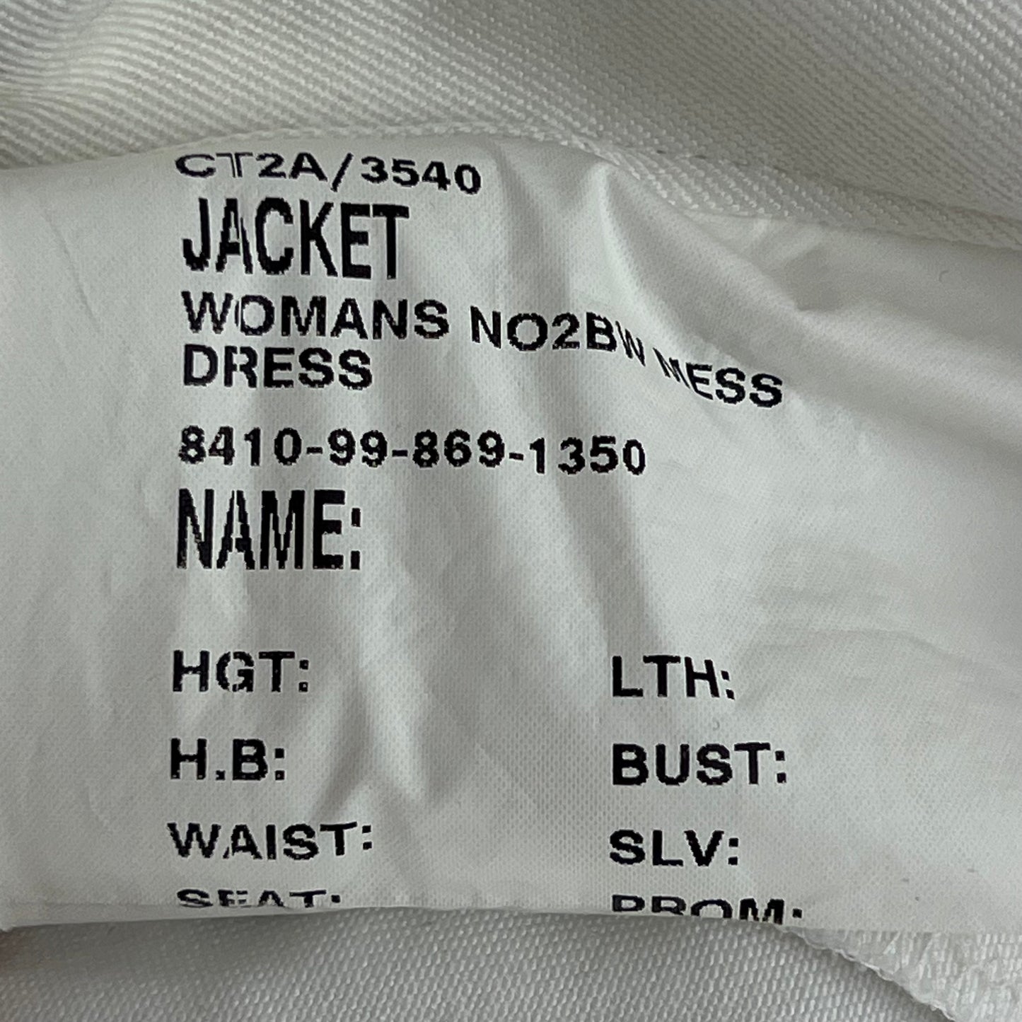 British Royal Navy Women's Tropical No. 2BW Mess Dress Jacket - Small