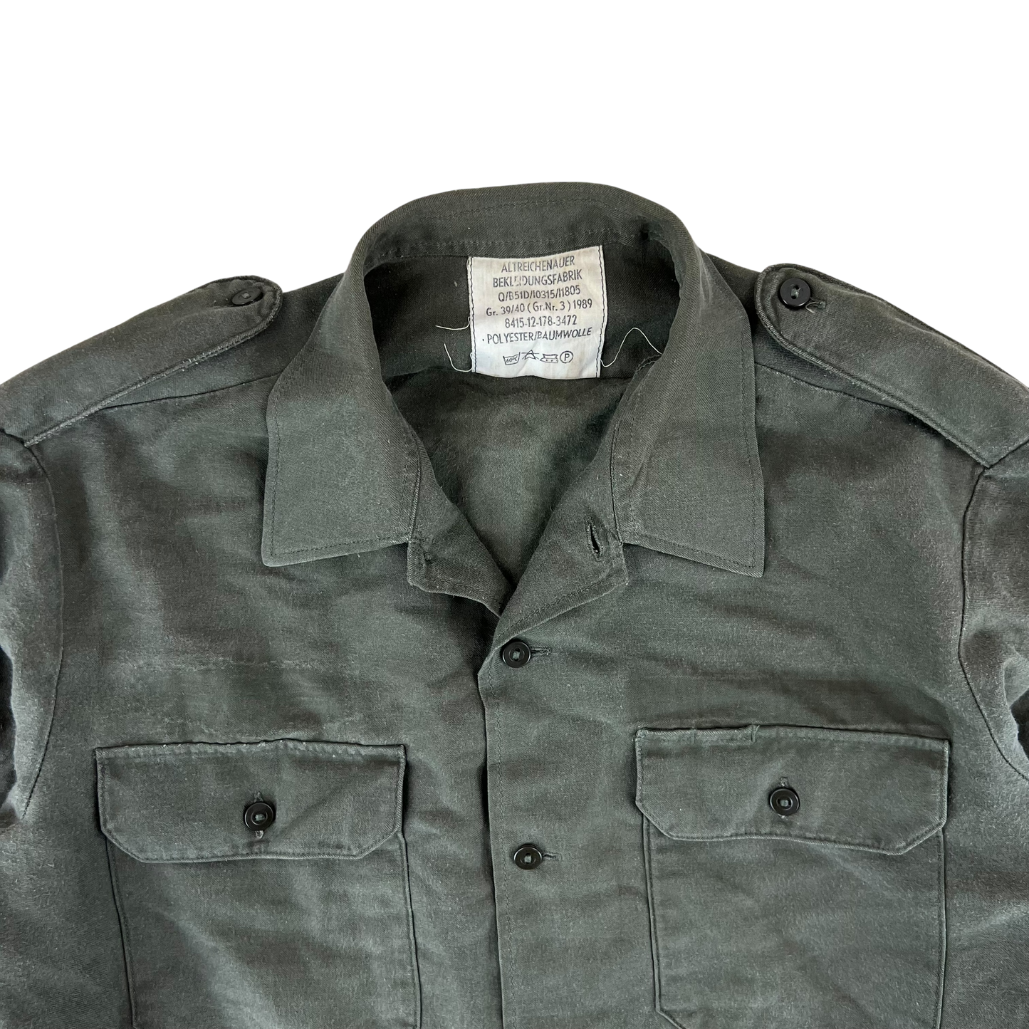 German Army Olive Green Long Sleeve Field Shirt - Large