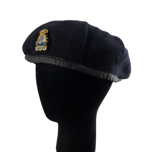 British Army Beret w/ Badge - Queen's Officer's Training Corps - Large