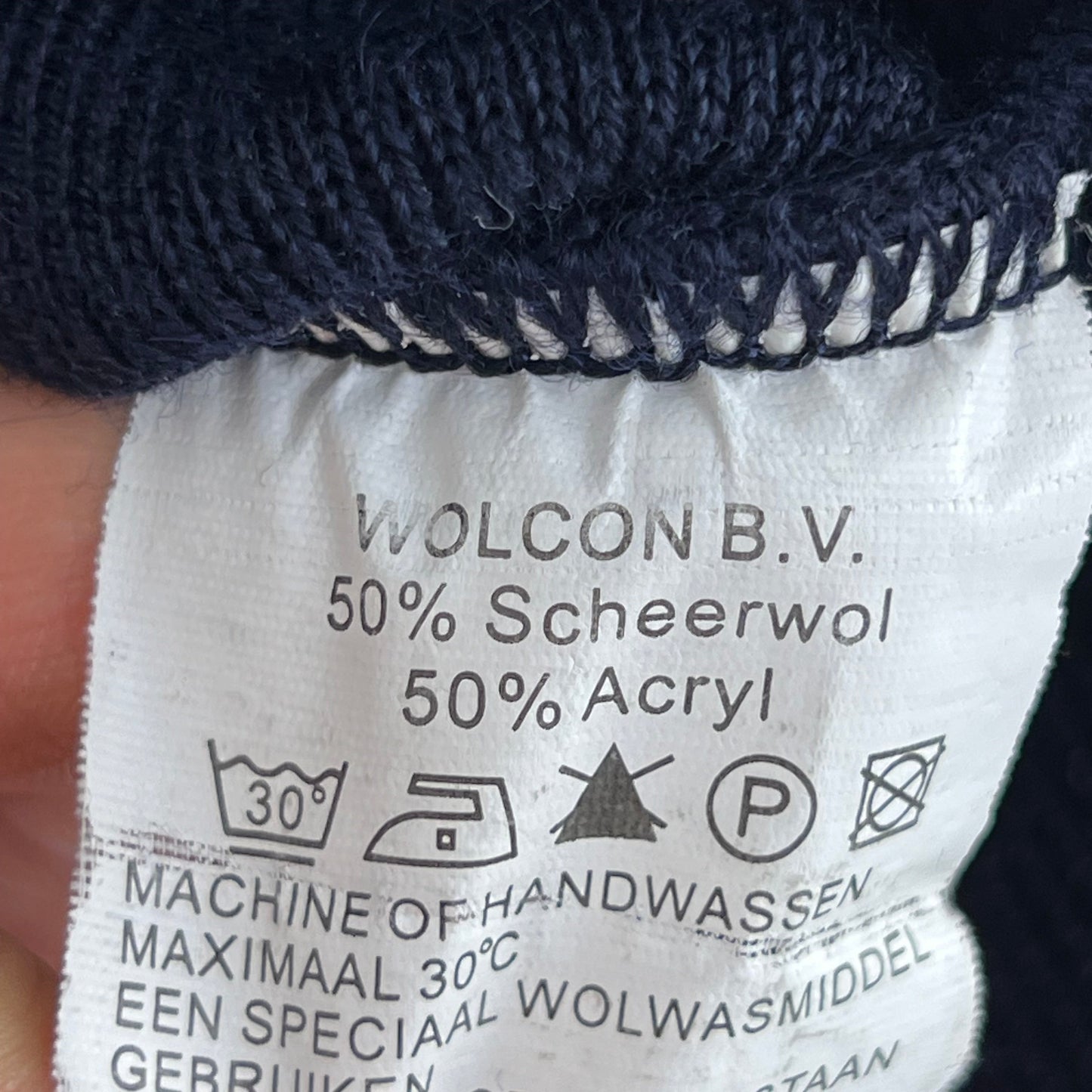 Dutch Navy Blue V Neck Pullover Jumper - Small