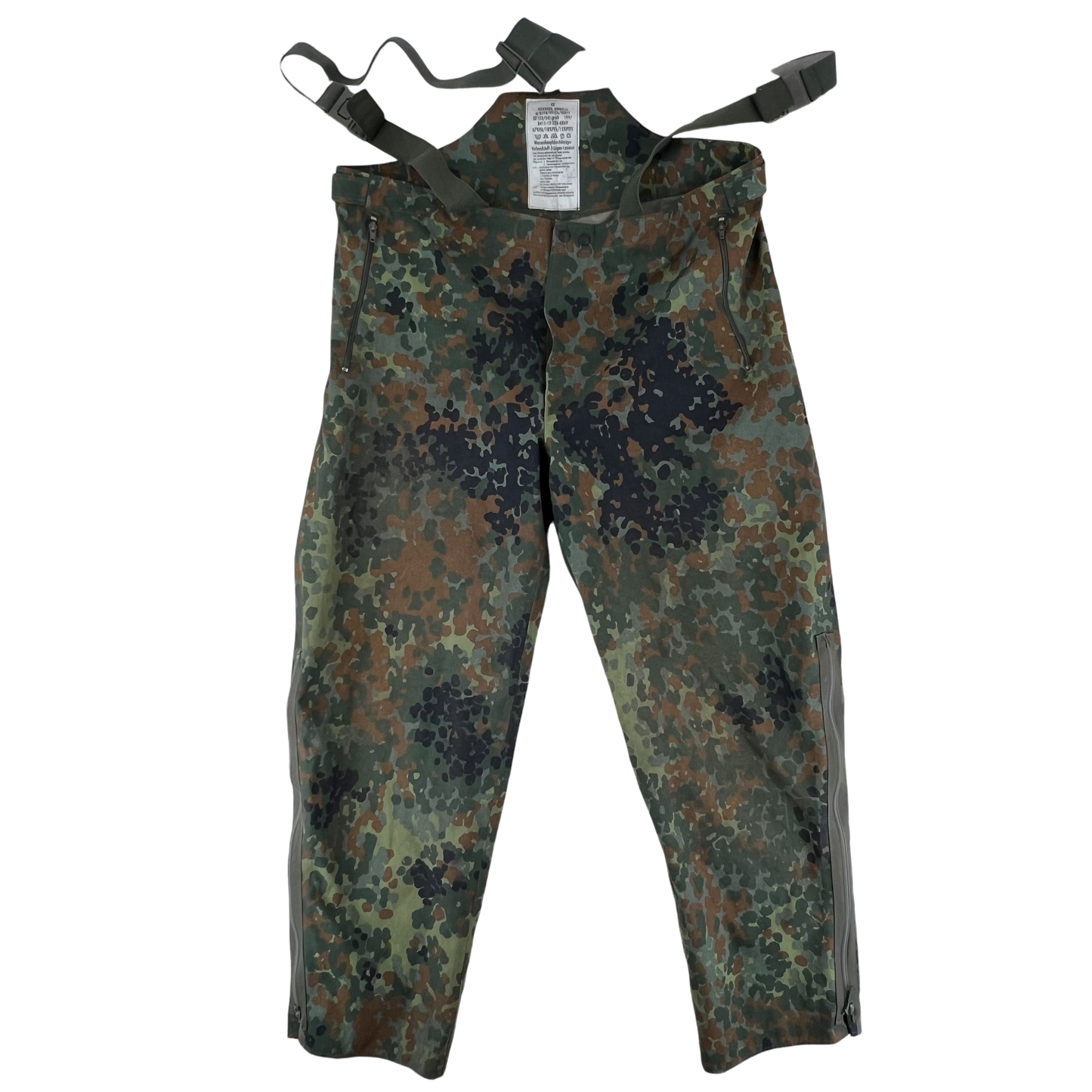 German Army Flecktarn Camo Waterproof Overalls / Overtrousers - W43 L30.5