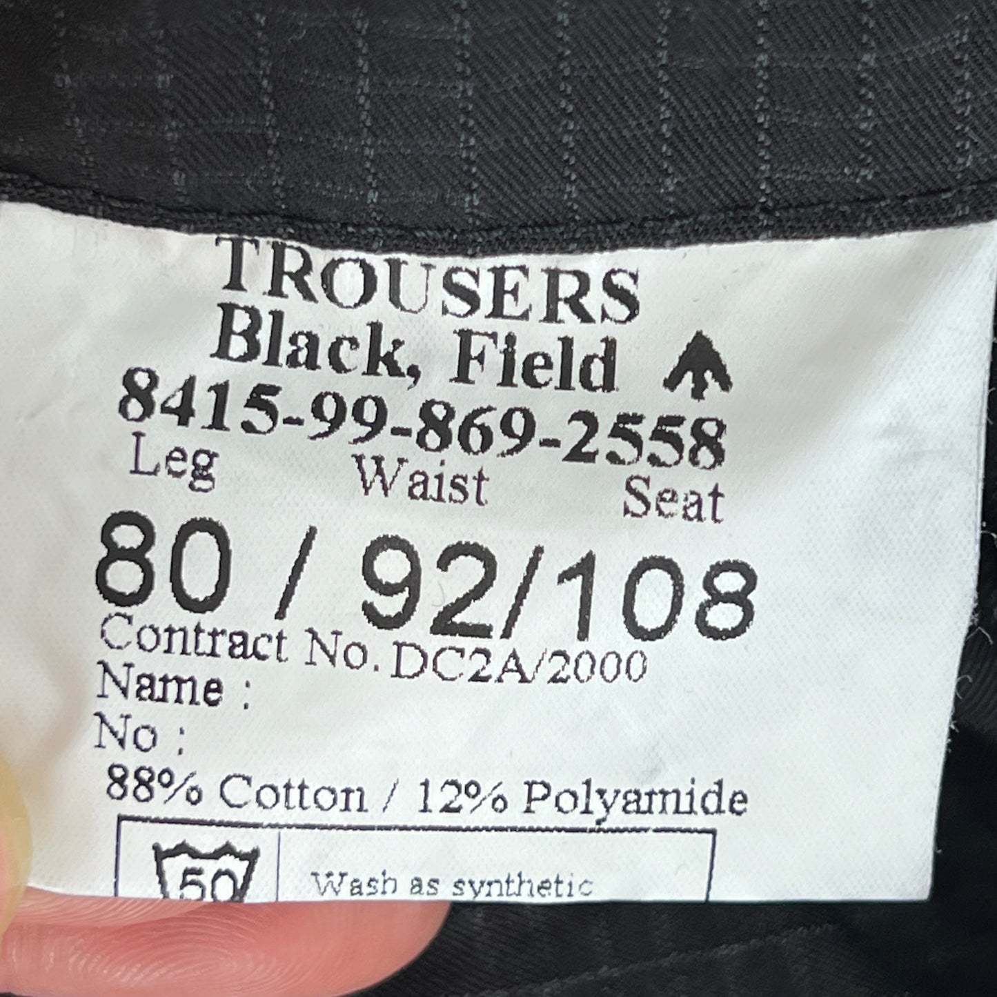 British Army SAS S95 Black Field Trousers - W35 L30.5