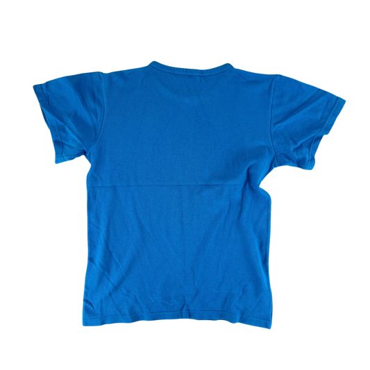 West German Army 70s Blue Training T Shirt - Small