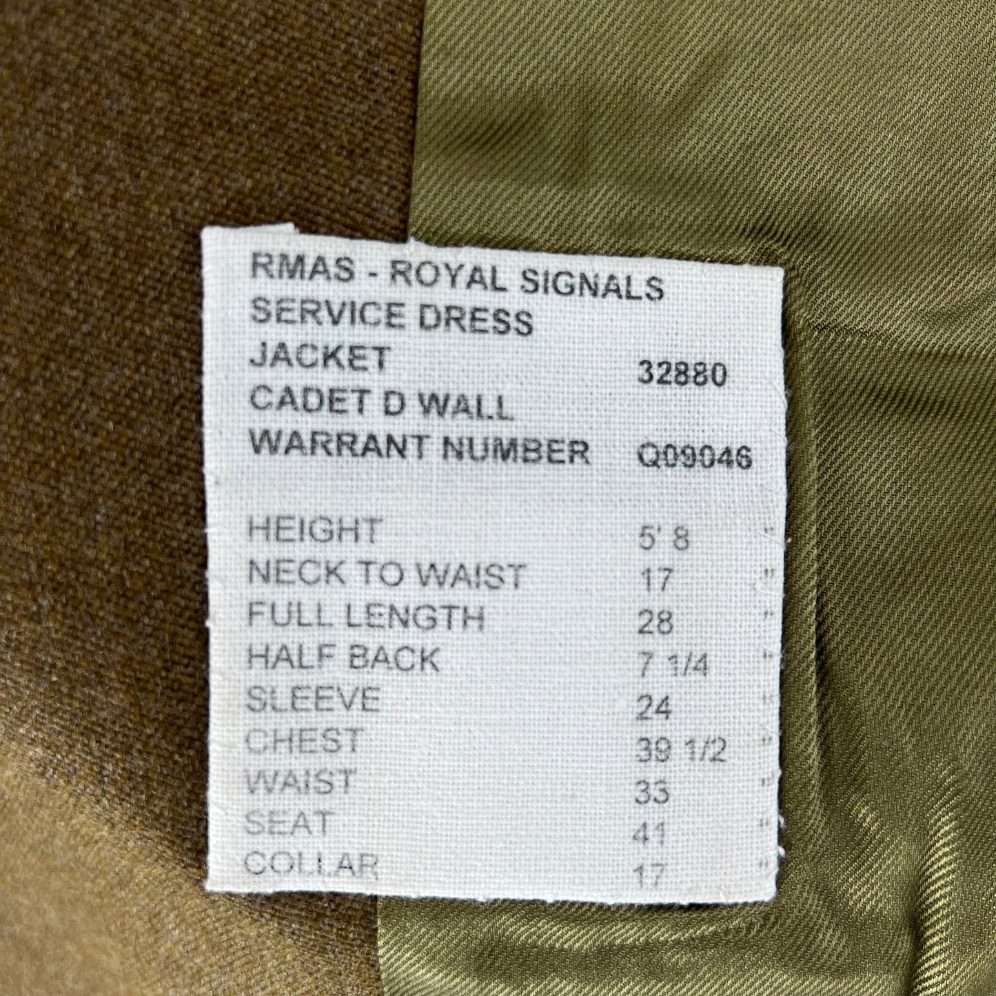 British Army RMAS Service Dress Jacket - Royal Signals - Medium