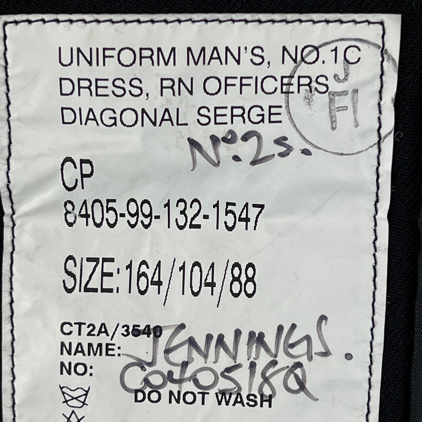 British Royal Navy Officer's No 1C Dress Diagonal Serge Jacket - Medium 164/104