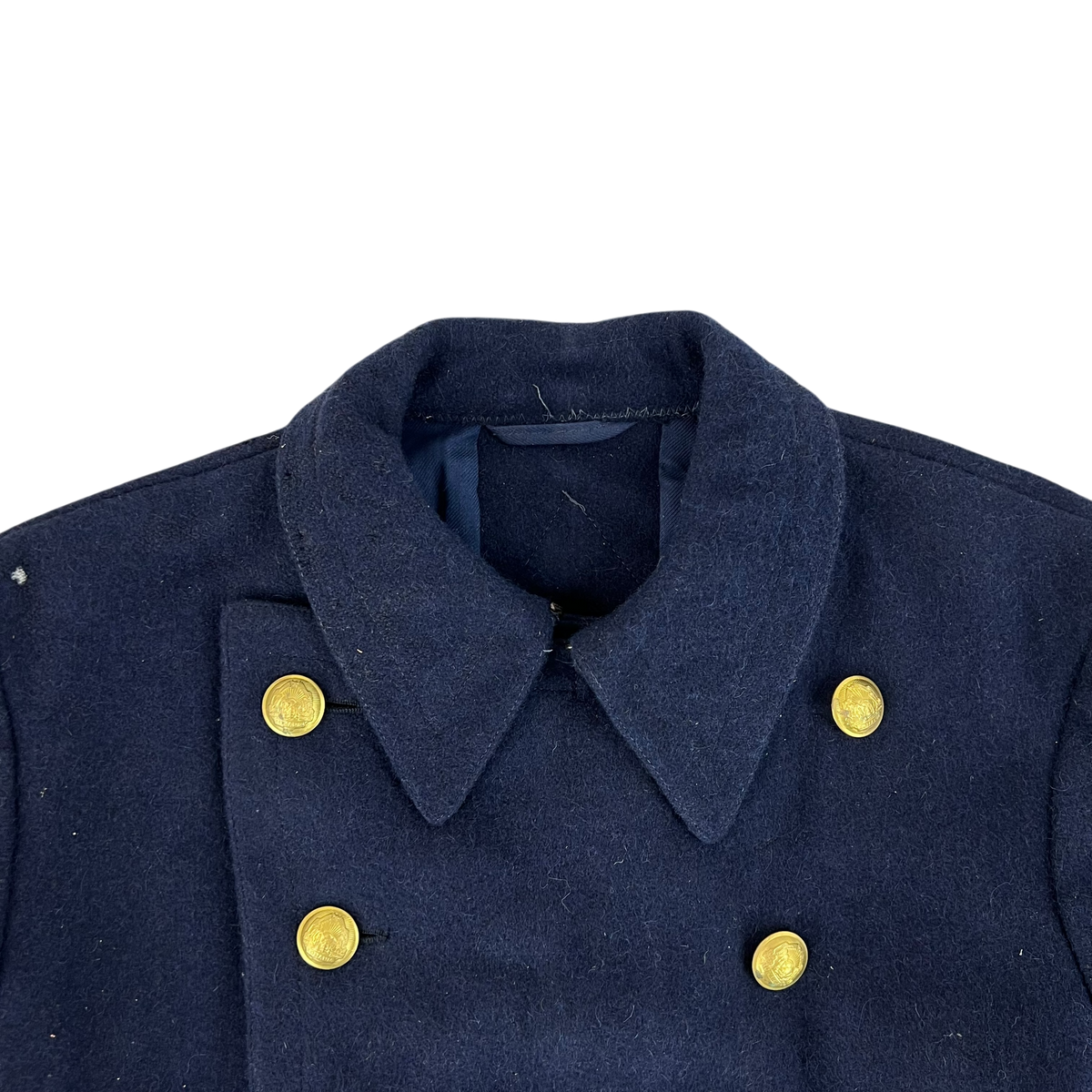 Romanian People's Navy 80s Blue Wool Greatcoat - Medium