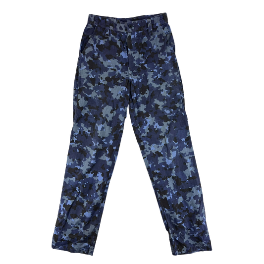 Romanian Navy M2017 Blue Camouflage Ripstop Trousers - W29 L32