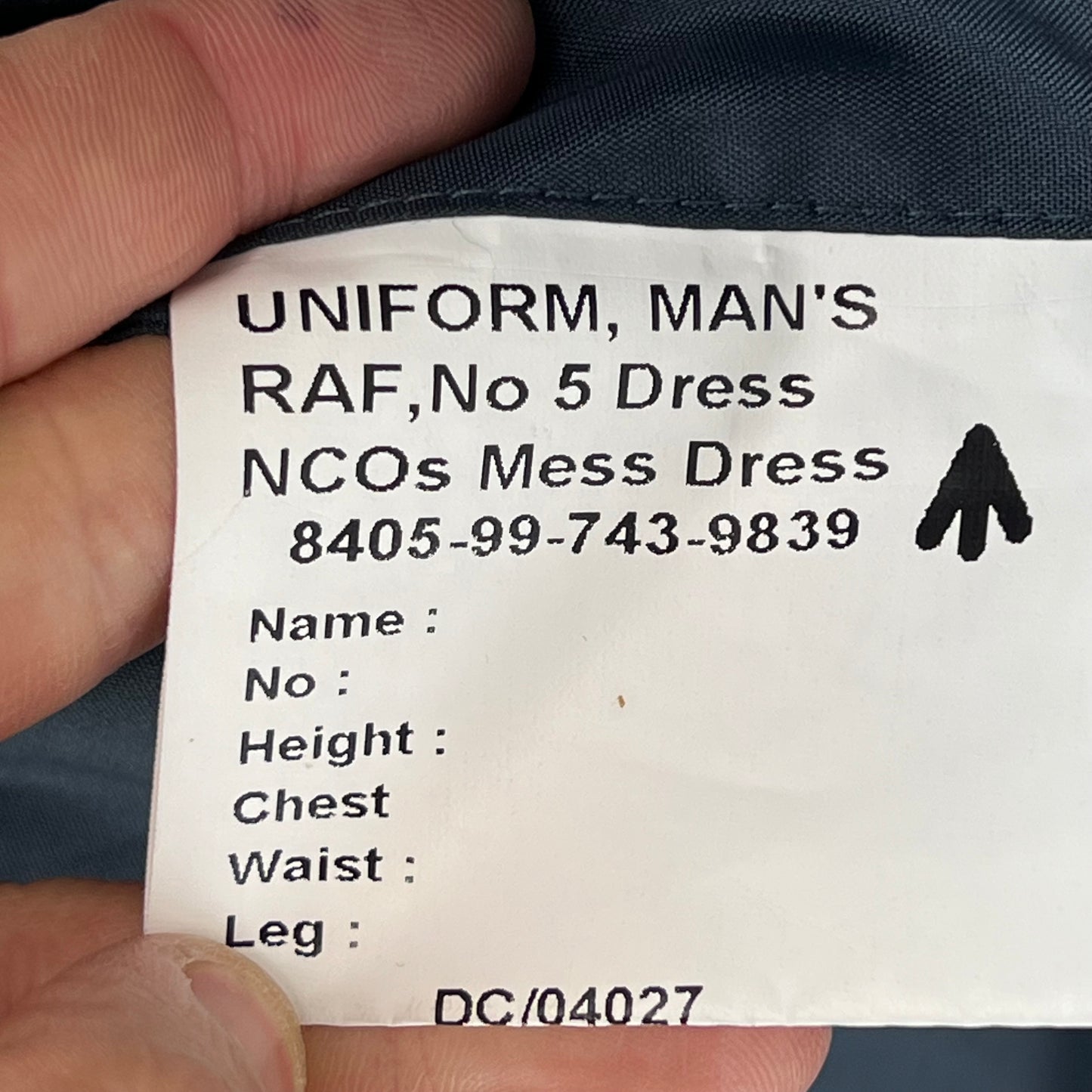 British RAF No. 5 NCO Mess Dress Jacket - Medium 100L