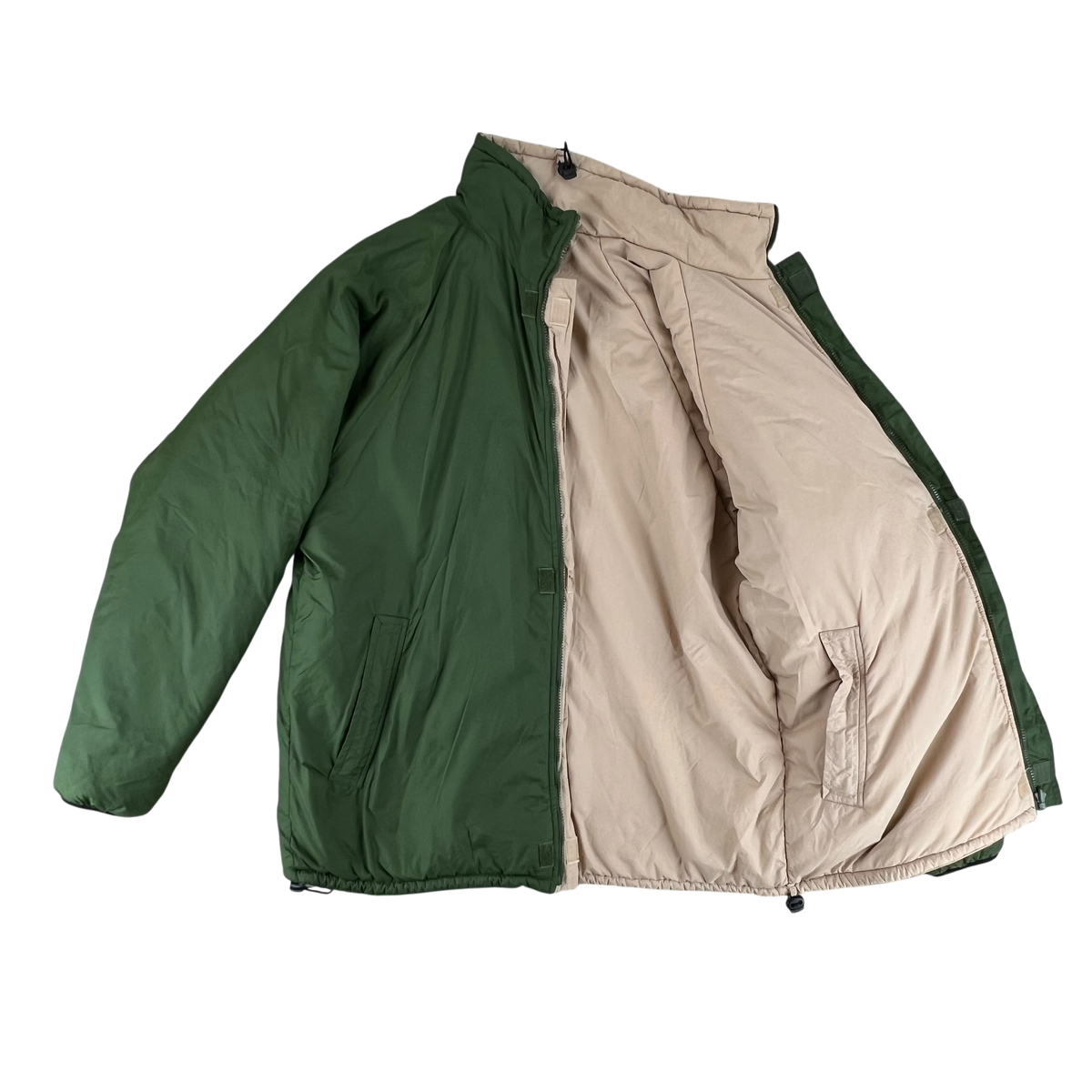 British Army Reversible Thermal Olive Green / Tan Quilted Jacket - X Large