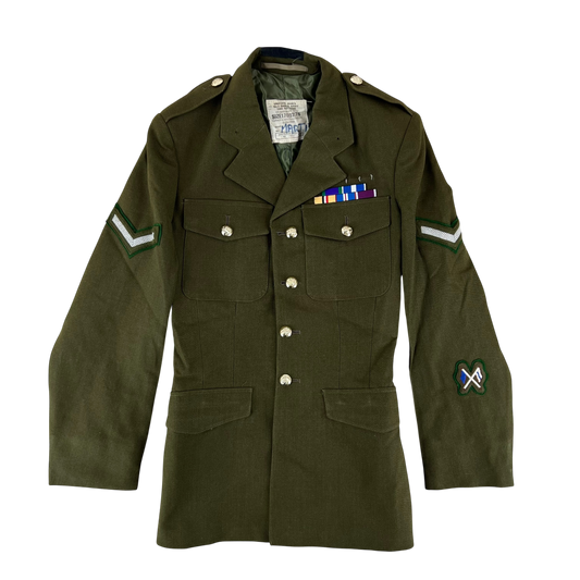 British Army 1980 Pattern No. 2 Olive Green Dress Jacket - Welsh Brigade - Small 170/92