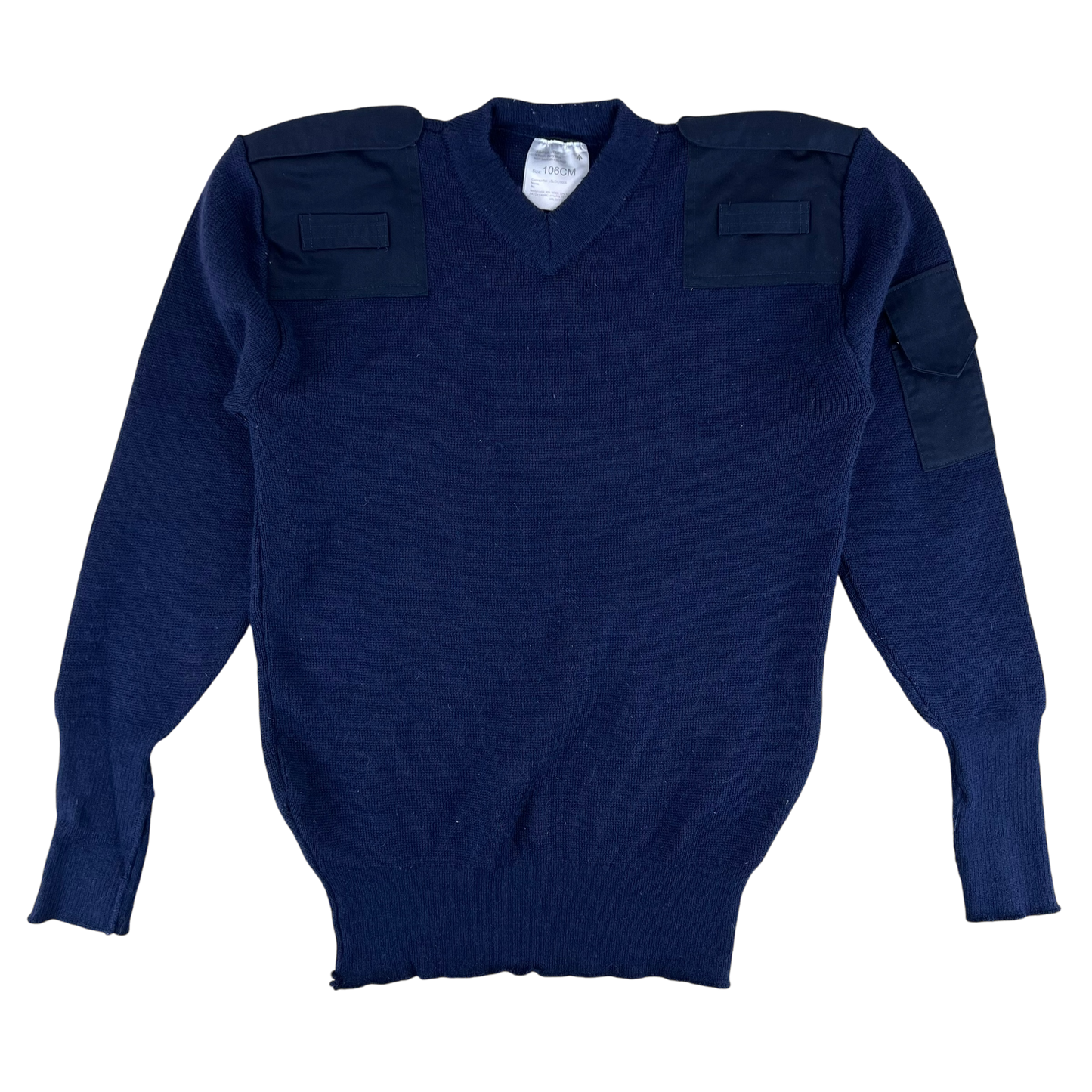 British Royal Navy Wool V Neck Pullover Jersey Jumper - Large 106cm